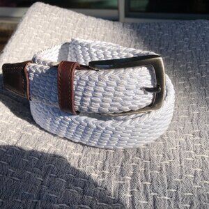 Johnston & Murphy Woven Belt - White